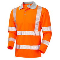 Leo Workwear Barricane Leo Ecoviz Performance+ Sleeved Polo Shirt Hi Vis