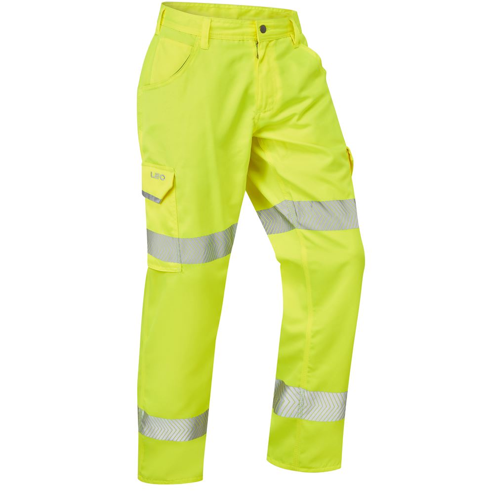 Leo Workwear Yelland Leo Ecoviz Lightweight Poly/Cotton Cargo Trouser Class 1