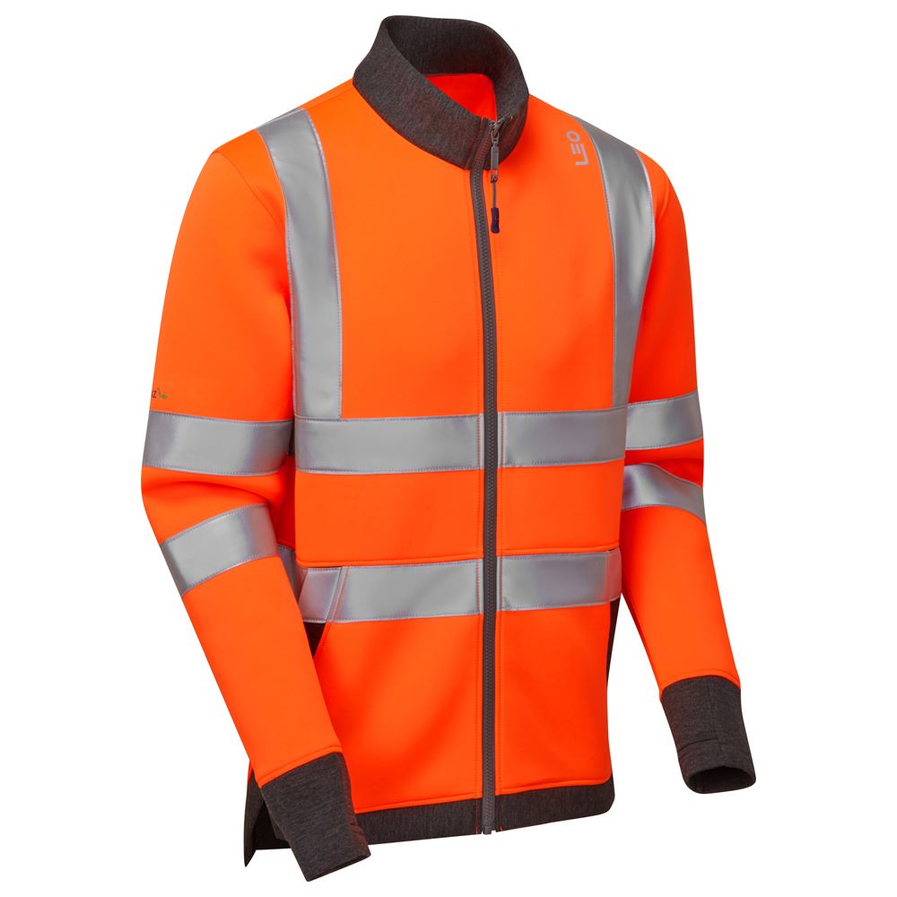 Leo Workwear Arganite Leo Ecoviz Zipped Sweatshirt Hi Vis
