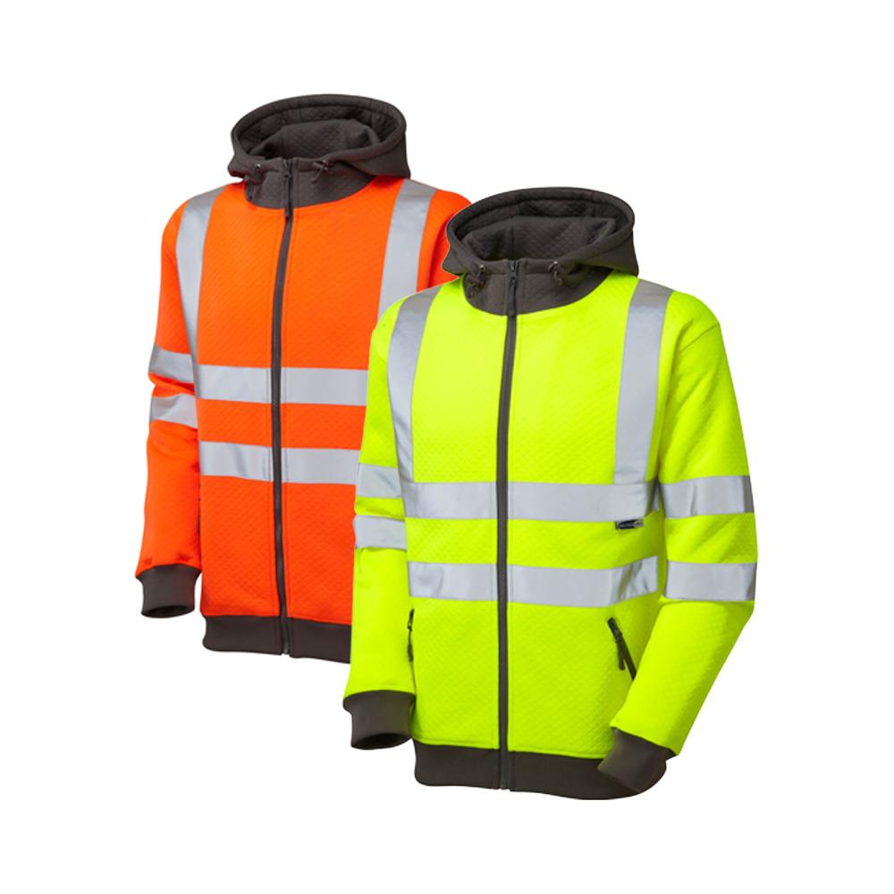 Leo Workwear Saunton Leo Ecoviz Hooded Sweatshirt Class 3 Hi Vis