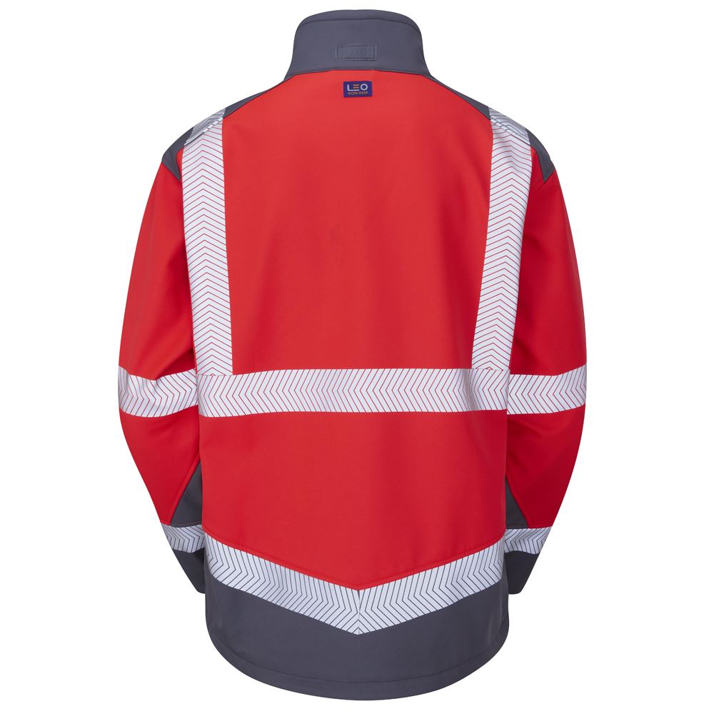 Leo Workwear Bowden Leo Ecoviz Softshell Jacket Hi Vis