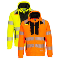 Portwest DX4 Hi-Vis Funnel Neck Zipped Sweatshirt
