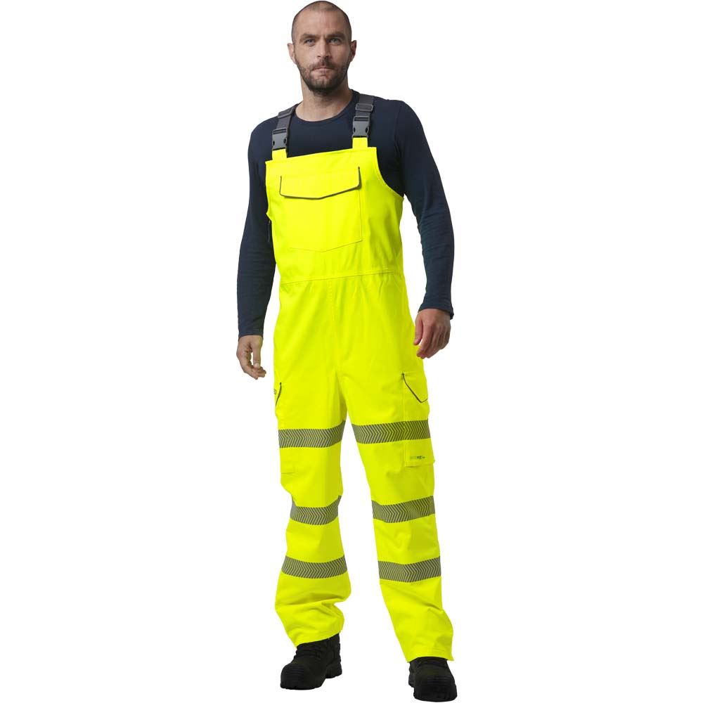 Leo Workwear Northam Leo Ecoviz 15K Performance+ Bib & Brace Hi Vis Orange