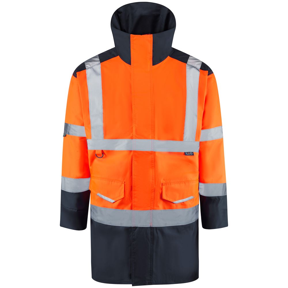 Leo Workwear Tawstock Leo Ecoviz 4K Baffle Lined Anorak Waterproof Jacket Coat