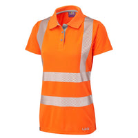 Leo Workwear Pippacott Leo Ecoviz Performance+ Womens Polo Shirt Sustainable Hi Vis