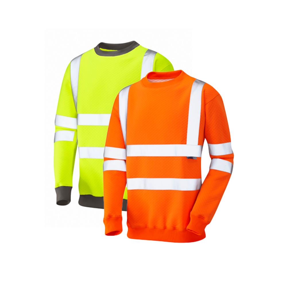 Leo Workwear Winkleigh Leo Ecoviz Crew Neck Sweatshirt Pullover Class 3