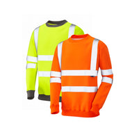 Leo Workwear Winkleigh Leo Ecoviz Crew Neck Sweatshirt Pullover Class 3