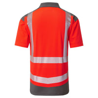Leo Workwear Peppercombe Leo Ecoviz Performance+ Dual Colour Polo Shirt Hi Vis