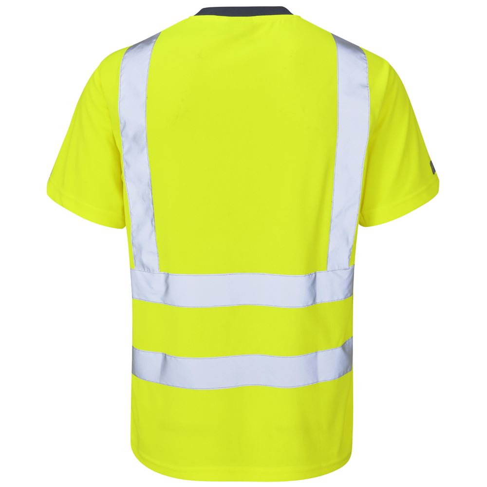 Leo Workwear Braunton Leo Ecoviz Performance T-Shirt Hi Vis