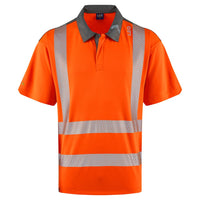Leo Workwear Trimstone Leo Ecoviz Coolmax High Performance Polo Shirt Hi Vis Railway