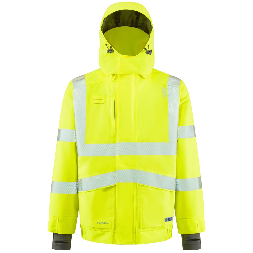 Leo Workwear Dartmoor Leo Ecoviz 15K Performance+ Breathable Bomber Jacket Hi Vis Class 3