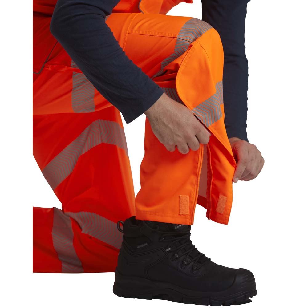 Leo Workwear Northam Leo Ecoviz 15K Performance+ Bib & Brace Hi Vis Orange
