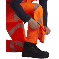 Leo Workwear Northam Leo Ecoviz 15K Performance+ Bib & Brace Hi Vis Orange