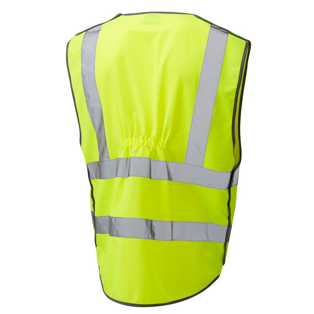 Leo Workwear Barnstaple Leo Ecoviz Rail Superior Waistcoat Hi Vis
