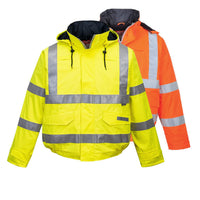 Portwest Bizflame Rain Hi-Vis Antistatic Flame Resistant Bomber Jacket