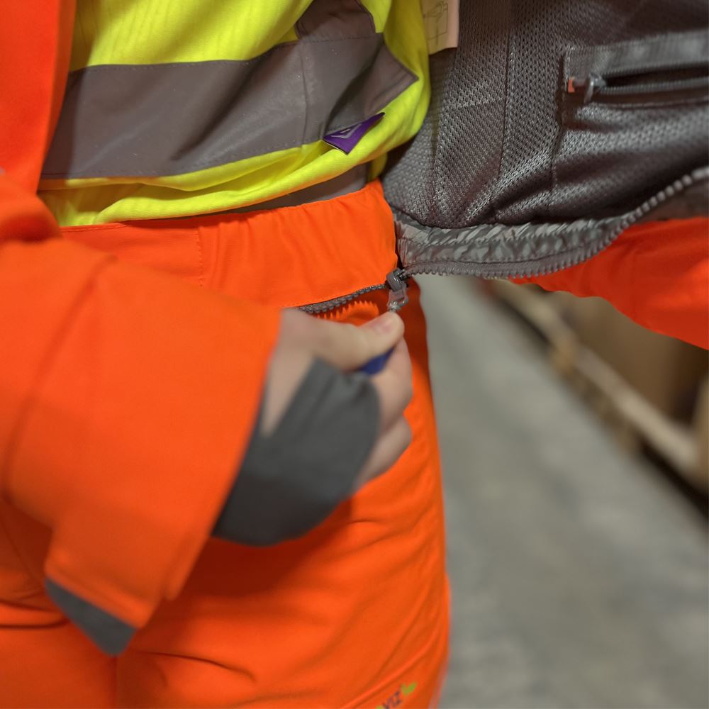 Leo Workwear Honeychurch Leo Ecoviz 10Kx Performance+ Womens Breathable 2-Part Coverall Hi Vis Stretch