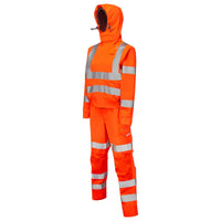 Leo Workwear Honeychurch Leo Ecoviz 10Kx Performance+ Womens Breathable 2-Part Coverall Hi Vis Stretch