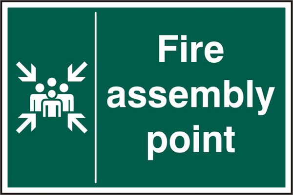 Beeswift Fire Assembly Point Rigid PVC Sign - 200 x 300mm (5 Pack)