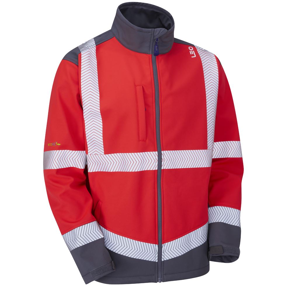 Leo Workwear Bowden Leo Ecoviz Softshell Jacket Hi Vis