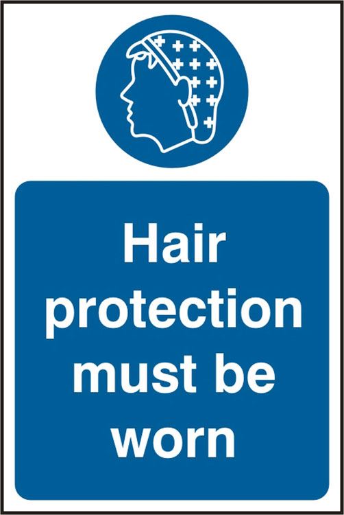 Beeswift Hair Protection Must Be Worn Self Adhesive Vinyl Sign - 200 x 300mm (5 Pack)