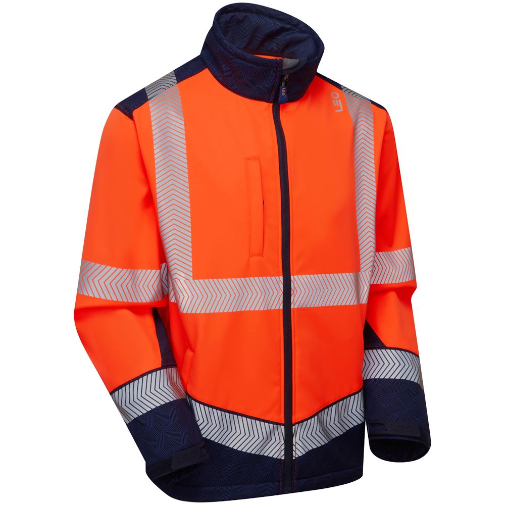 Leo Workwear Bowden Leo Ecoviz Softshell Jacket Hi Vis