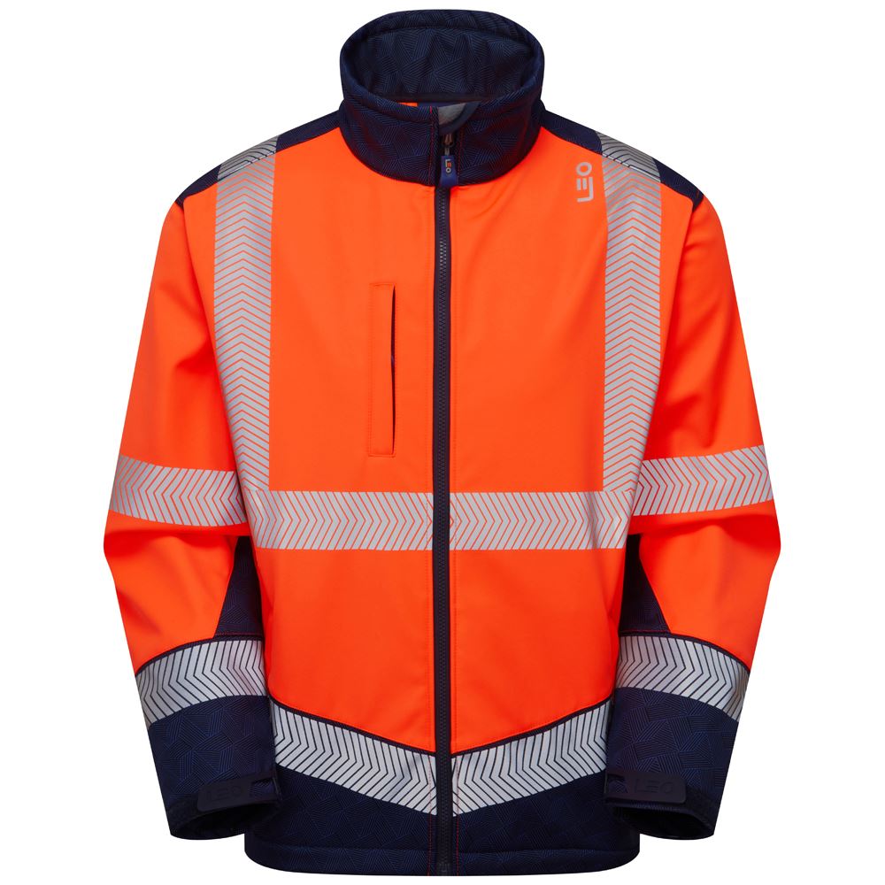 Leo Workwear Bowden Leo Ecoviz Softshell Jacket Hi Vis