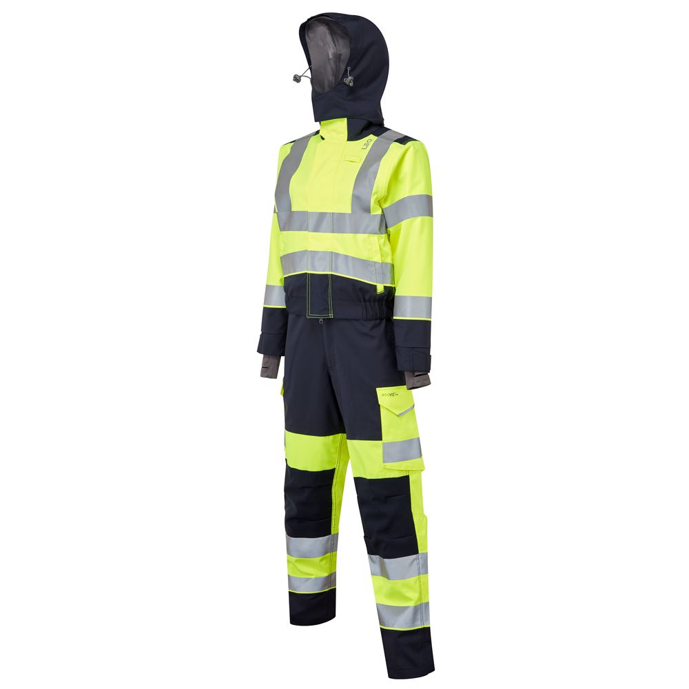 Leo Workwear Honeychurch Leo Ecoviz 10Kx Performance+ Womens Breathable 2-Part Coverall Hi Vis Stretch