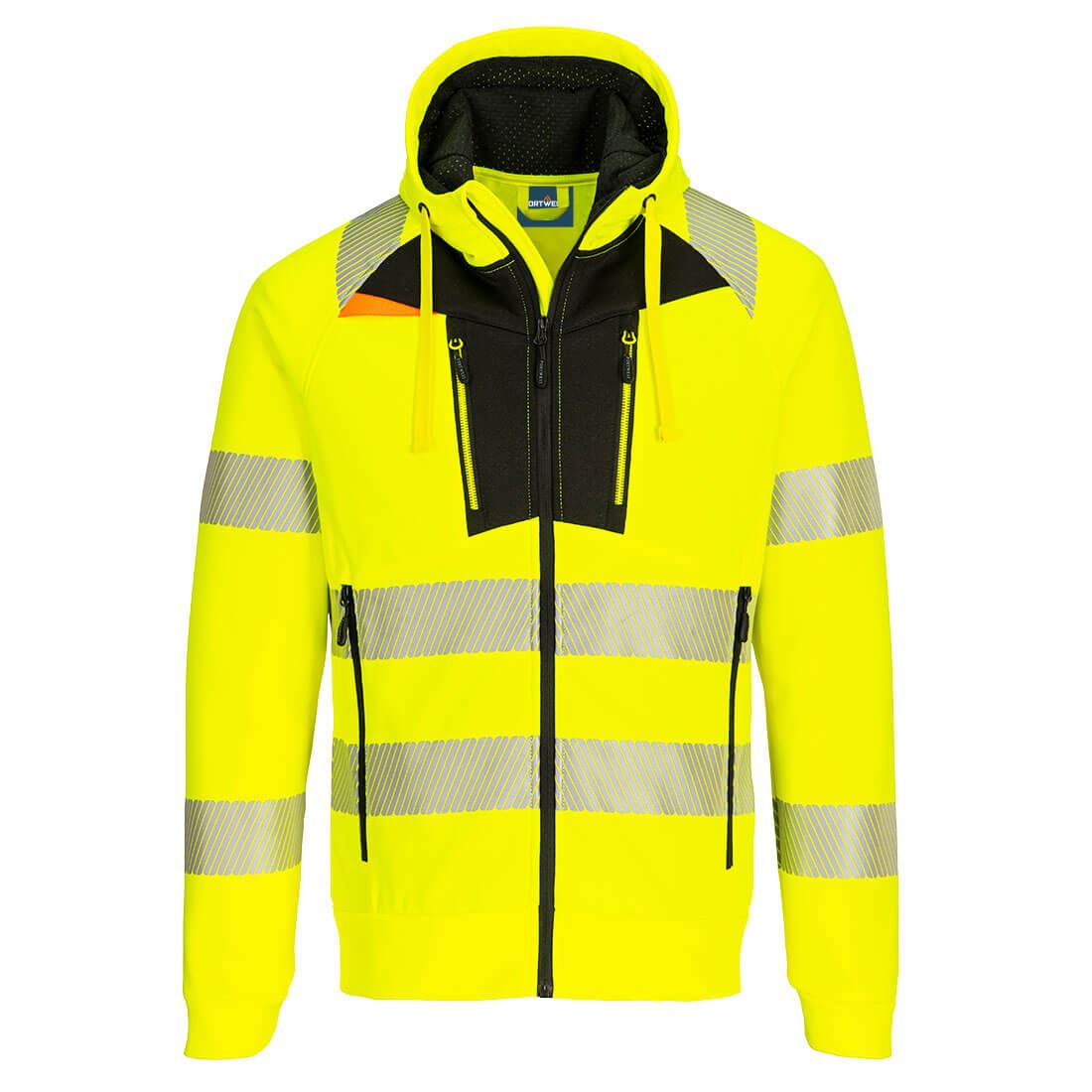 Portwest DX4 Hi-Vis Funnel Neck Zipped Sweatshirt