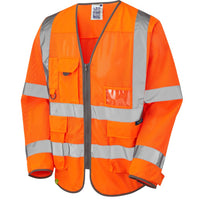 Leo Workwear Burrington Leo Ecoviz Mesh Sleeved Superior Waistcoat Hi Vis