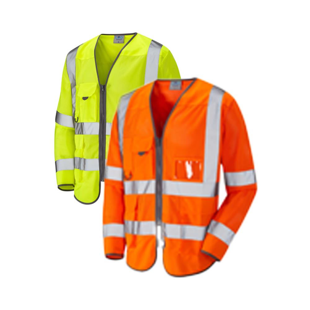 Leo Workwear Burrington Leo Ecoviz Mesh Sleeved Superior Waistcoat Hi Vis
