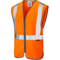 Leo Workwear Eggesford Leo Ecoviz Rail Zip Waistcoat Sustainable Hi Vis