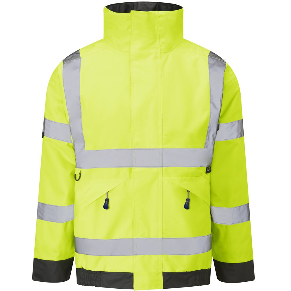 Leo Workwear Chivenor Leo Ecoviz 4K Baffle Lined Bomber Jacket Hi Vis Class 3