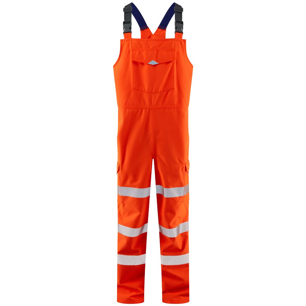 Leo Workwear Northam Leo Ecoviz 15K Performance+ Bib & Brace Hi Vis Orange