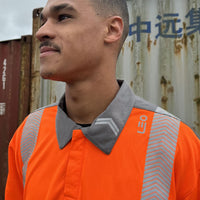 Leo Workwear Trimstone Leo Ecoviz Coolmax High Performance Polo Shirt Hi Vis Railway