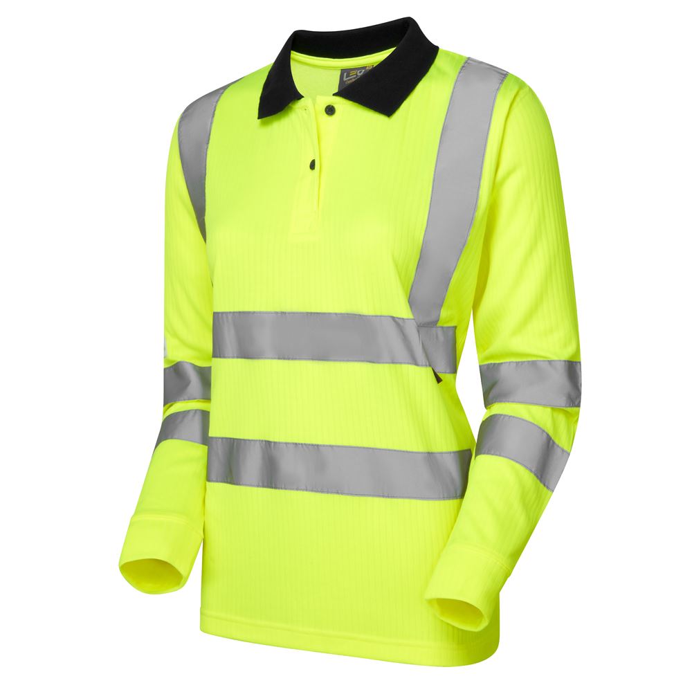 Leo Workwear Beaford Leo Ecoviz Comfort Womens Sleeved Polo Shirt