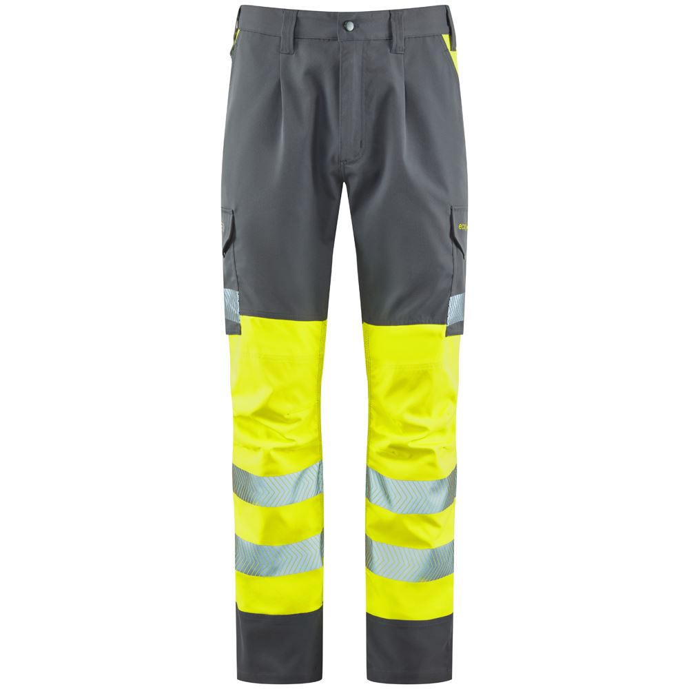 Leo Workwear Winsford Leo Ecoviz Lightweight Polyester Stretch Cargo Trouser Hi Vis Class1
