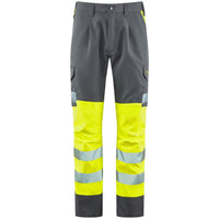 Leo Workwear Winsford Leo Ecoviz Lightweight Polyester Stretch Cargo Trouser Hi Vis Class1