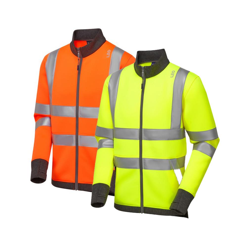 Leo Workwear Arganite Leo Ecoviz Zipped Sweatshirt Hi Vis