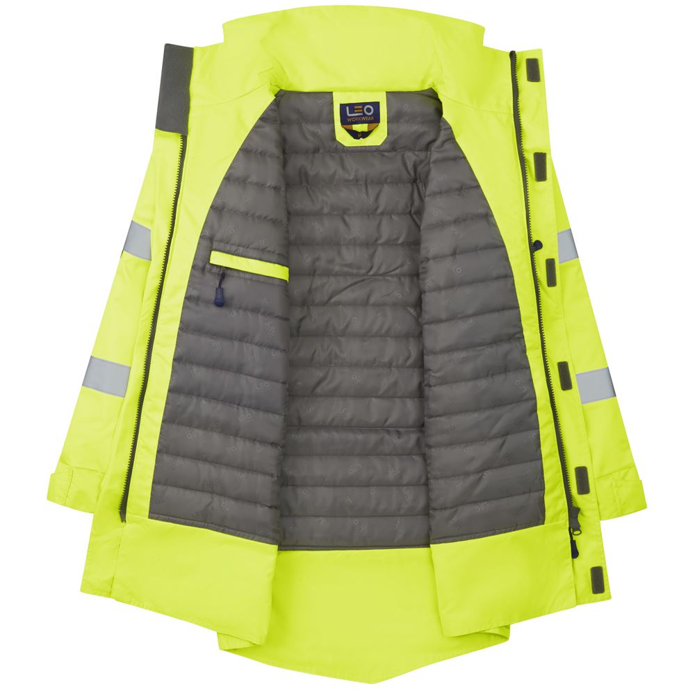 Leo Workwear Marwood Leo Ecoviz 4K Superior Baffle Lined Anorak Hi Vis