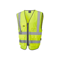 Leo Workwear Barnstaple Leo Ecoviz Rail Superior Waistcoat Hi Vis
