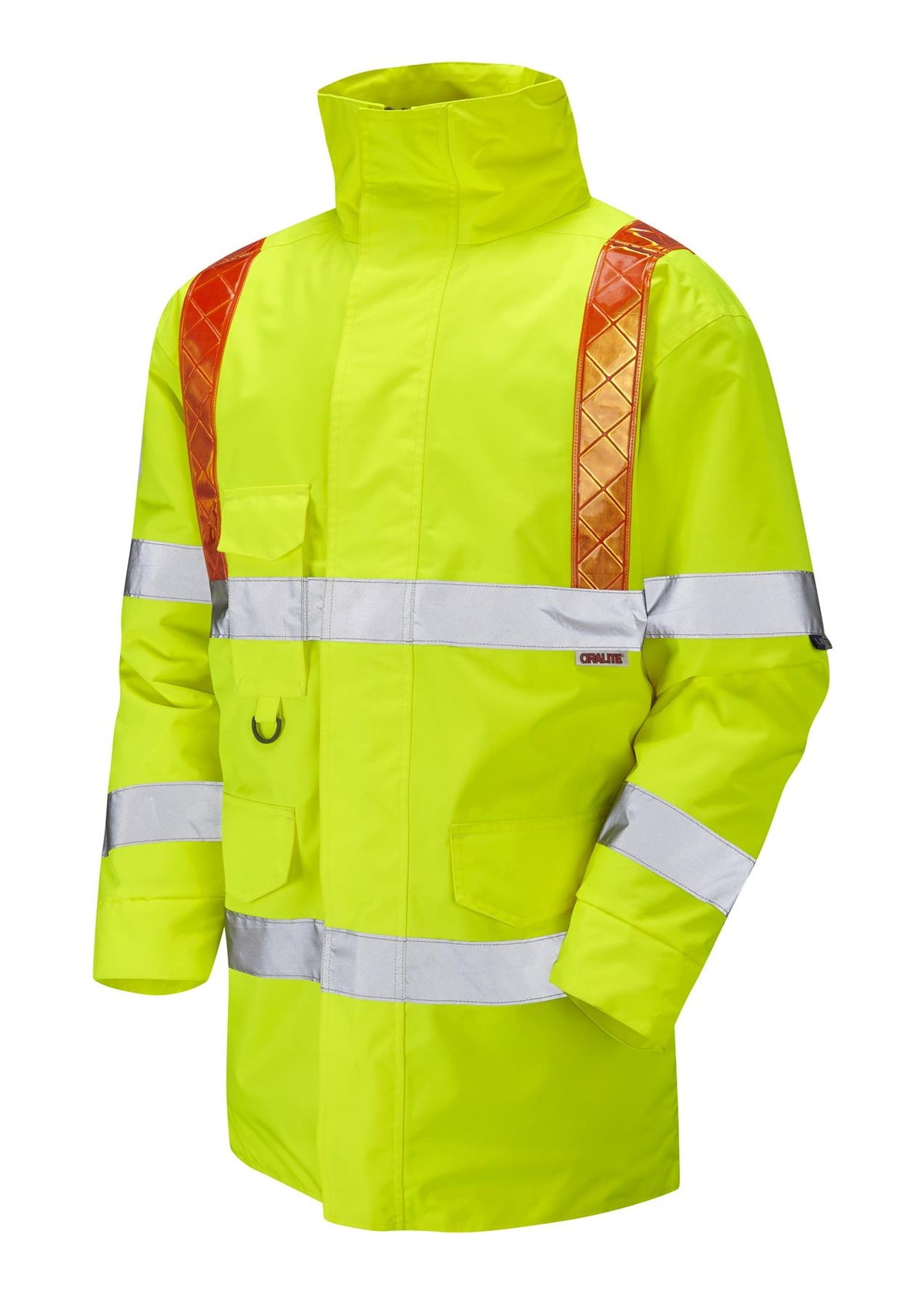 Leo Workwear Putford Leo Ecoviz 4K Baffle Lined Anorak With Red Braces