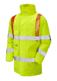 Leo Workwear Putford Leo Ecoviz 4K Baffle Lined Anorak With Red Braces