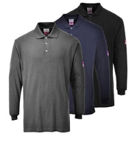 Portwest Flame Resistant Anti-Static Long Sleeve Polo Shirt