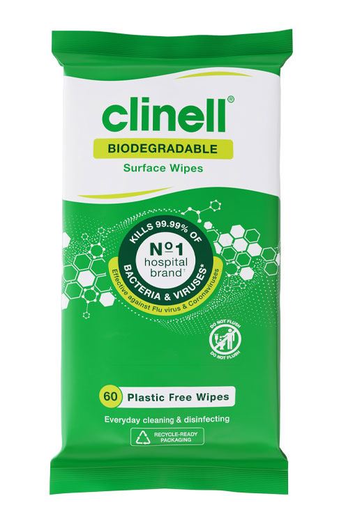 Clinell Biodegradable Surface Wipes (60 Pack)