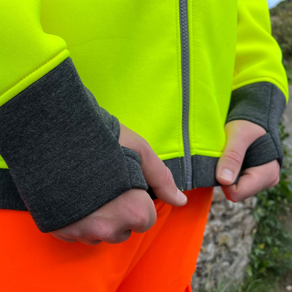 Leo Workwear Arganite Leo Ecoviz Zipped Sweatshirt Hi Vis