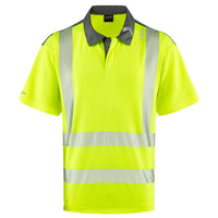 Leo Workwear Trimstone Leo Ecoviz Coolmax High Performance Polo Shirt Hi Vis Railway