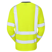 Leo Workwear Riverton Leo Ecoviz Comfort Sleeved T-Shirt Class 3 Hi Vis