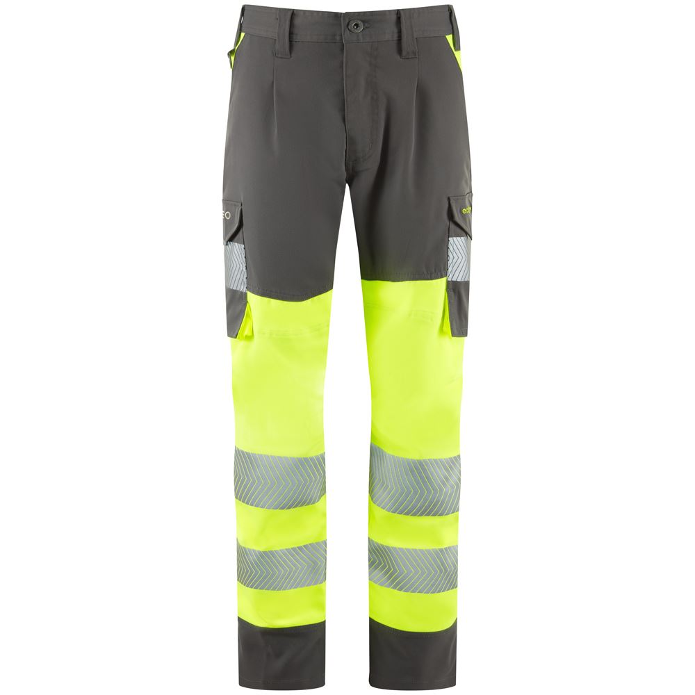 Leo Workwear Winswell Leo Ecoviz Womens Lightweight Polyester Stretch Cargo Trouser Hi Vis