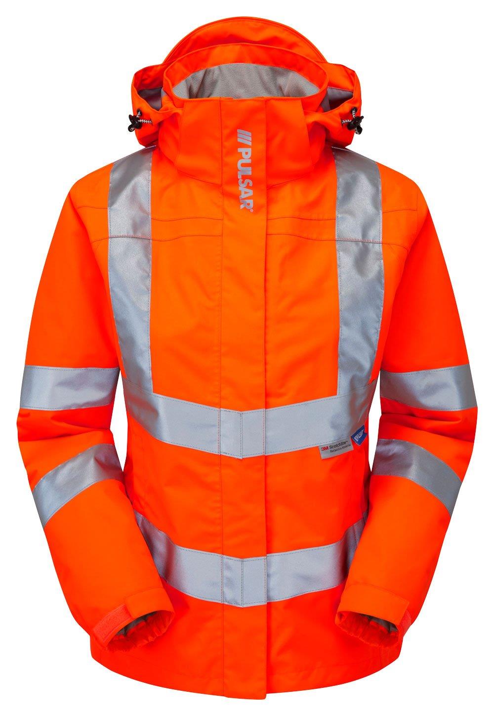 Pulsar Protect Hi Vis Womens Storm Coat - Recycled Content (Orange)