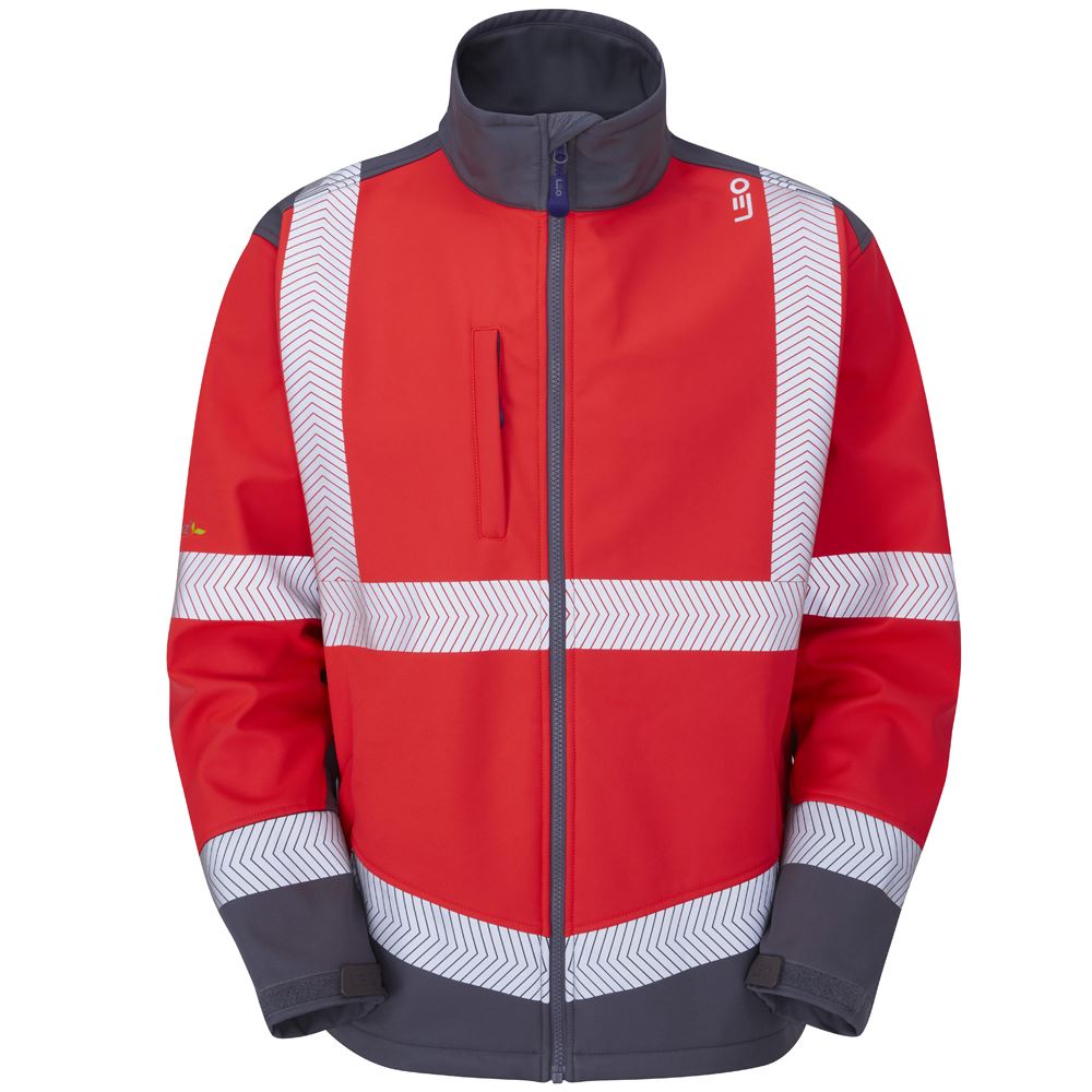 Leo Workwear Bowden Leo Ecoviz Softshell Jacket Hi Vis